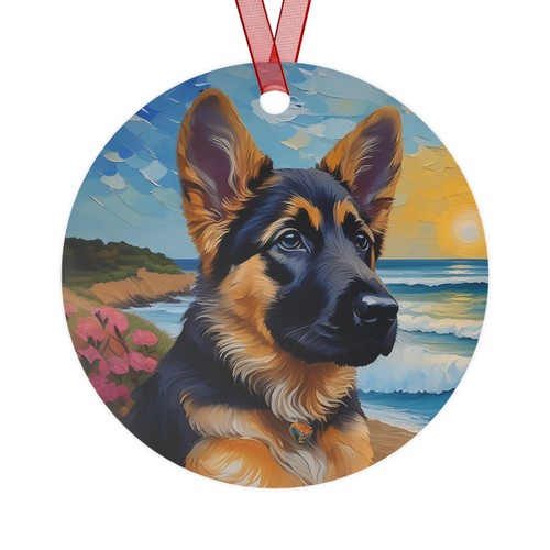 German shepherd puppy - shepherd, metal