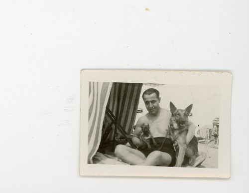 Vintage photo man beach - vintage, german