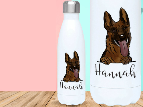 German shepherd water bottle - german,