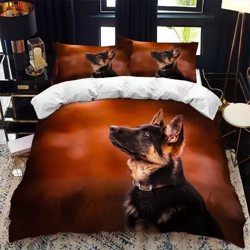 German shepherd gaze - shepherd's, duvet